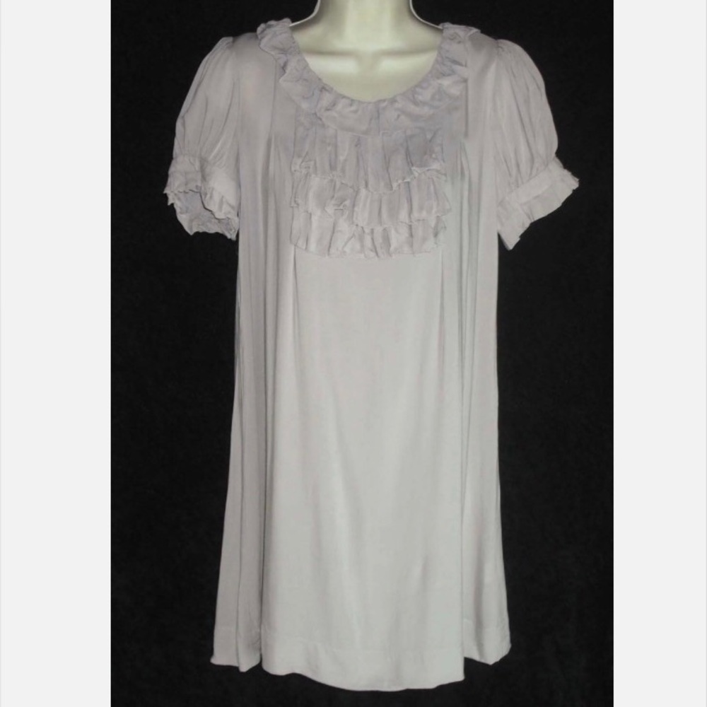 WISH dress sz M loose fit Rayon Tunic Mini Ruffle